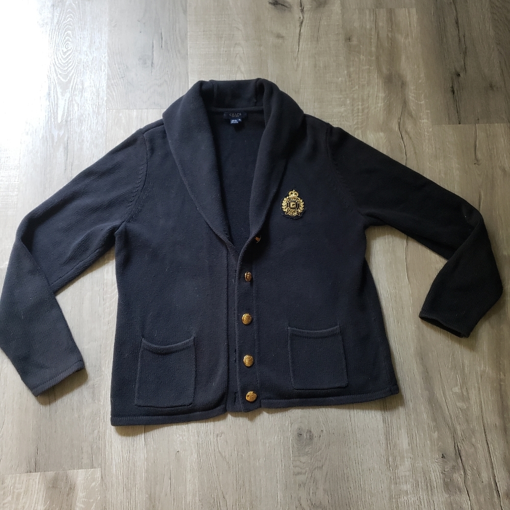 Chaps drak blue knit cardigan